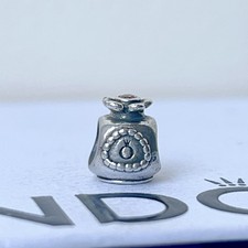Authentic retired pandora silver perfume bottle with orange stones Charm 790427