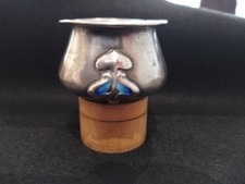 RARE-Art Nouveau Solid Silver/Enamel salt -1907