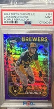 Topps Chrome Logofractor Jackson Chourio #161 Purple Refractor /250 PSA 9 RC Br…
