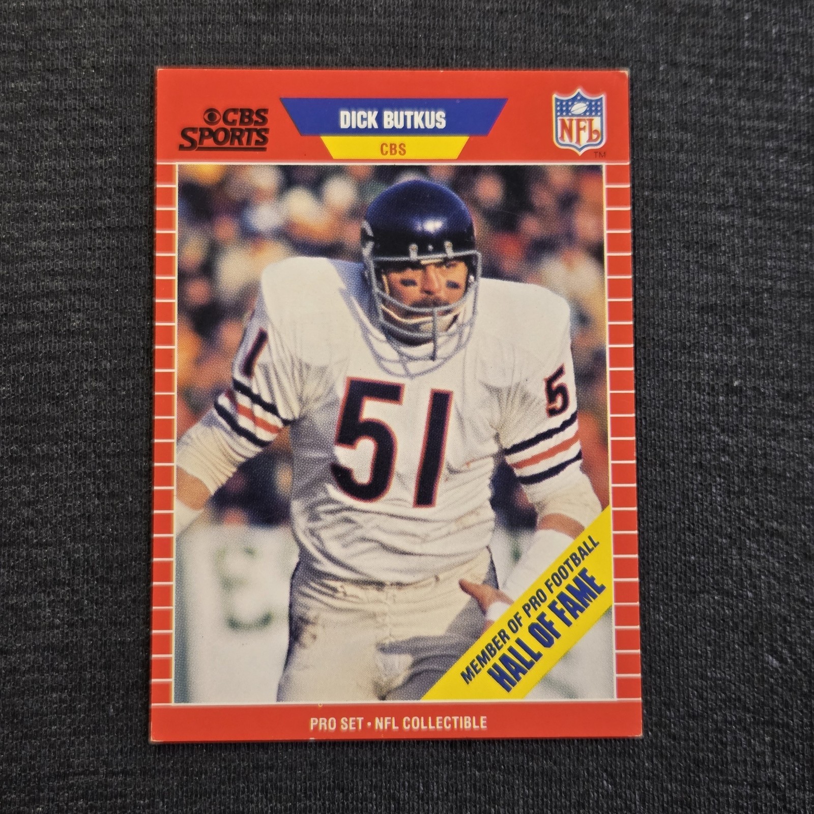 1989 NFL Pro Set Announcer Collectibles Chicago Bears Dick Butkus Card #15