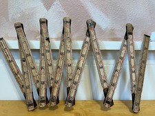 Vintage Lufkin 066D Folding Extension Ruler 6 Ft Wood Rule Made in USA Red End