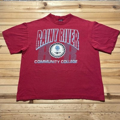 Vintage 90s Rainy River Community College International Falls Graphic T-Shirt XL