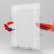 2 Pack Fish Tank Divider with Suction Cup, Aquarium 10x13in, White