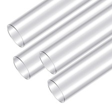 Sasylvia Clear PVC Pipe 2-1/2" x 36" Long, 4pk Rigid Plastic Tubing,