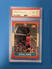 1986 Fleer #57 Michael Jordan RC Rookie Card PSA 8.5 Bulls HOF. rookie card picture