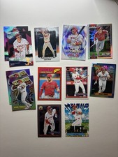 12 Card Lot Mike Trout Mojo Refractor Anniversary Inserts Red Border Color Match