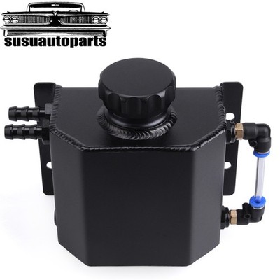 1L Aluminum Black Radiator Coolant Overflow Bottle Recovery Water Tank Reservoir