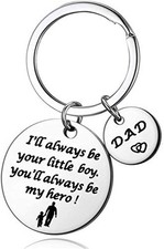 Dad Keychain from Son Funny Daddy Key Chain Birthday Fathers Day Silver