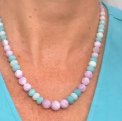 Jay King Sterling Silver Kunzite and Quartzite Bead Necklace 18''L New Free Ship