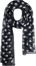Red and Black Polka Dot 50s Chiffon Scarf Sheer Square Ribbon Neck Head Scarf fo