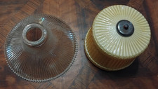 2 abats jour anciens rétros en verre, luminaire, éclairage