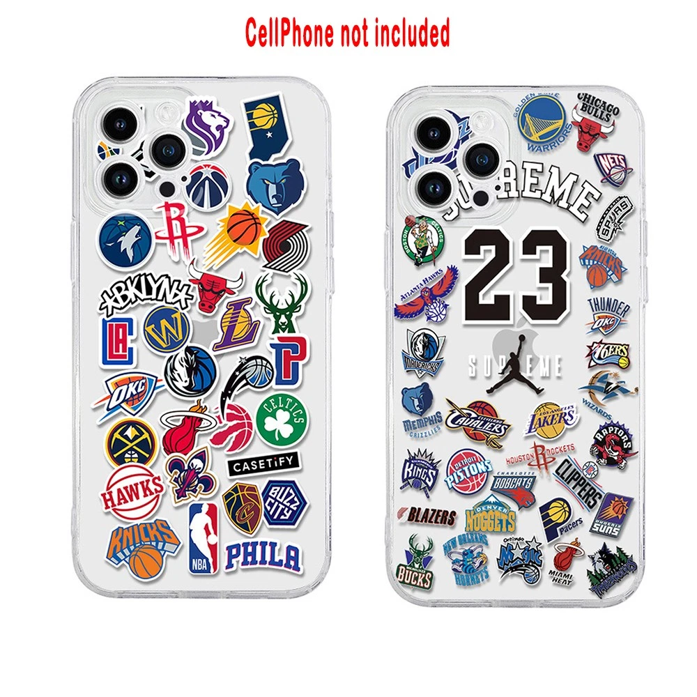 NBA Team Phone Case with Sticker Design fits iPhone 17/17 Air/17 Pro/17 Pro Max