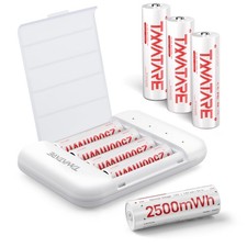 8 Pack AA Rechargeable Lithium Batteries 1.5V with 4 Slot Charger 2500mWh 2.25 per gallon