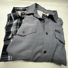 Lot of 2 New Wrangler Long Roll Sleeves Men  s Shirts Size Medium Button Down