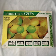 VTG Tempered Glass Counter Savers Cutting Board Peter Alan Design Lemons  16x12