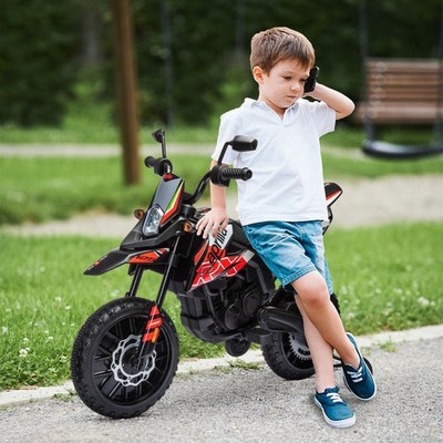 12V Aprilia Licenced Kids Motorcycle with Training Wheels, Red