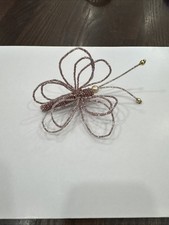 Vintage Butterfly Pink Bead Hair Clip