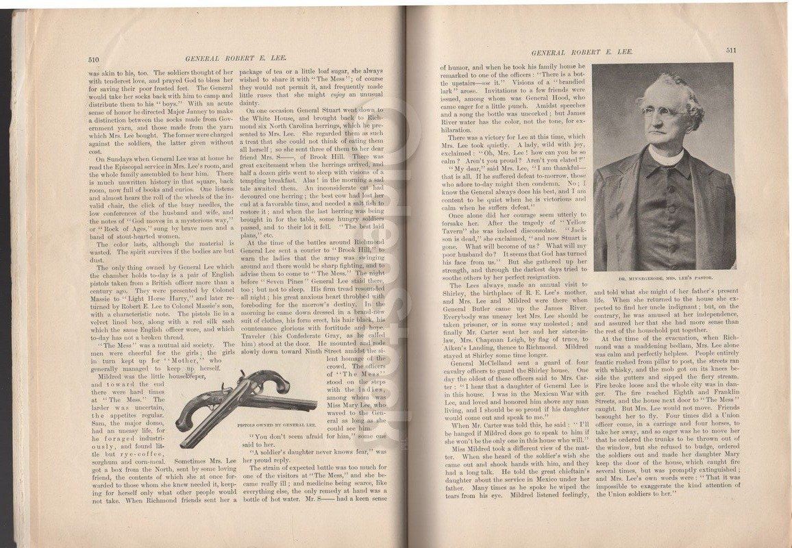 Mrs. Robert E. Lee at Home Antique Frank Leslie's Magazine Yale 1896 thumbnail 5