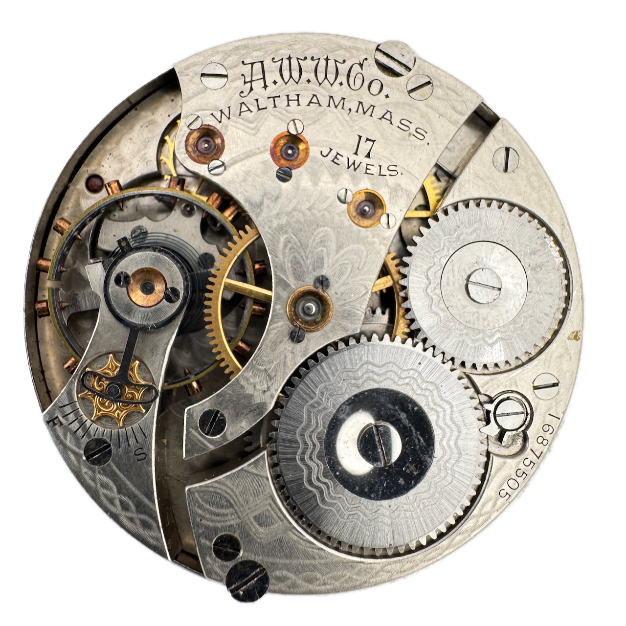 Antique 16s 1908 Waltham Multicolor Mechanical Hunter Pocket Watch Movement 625