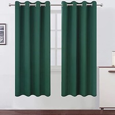 Dark Thermal Blackout Curtains/52 x 72 Inch/Set 52"W x 72"L Pack of 2 Green