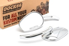 1 paio di specchietti Twin Cam Style Custom cromati per Harley, Bobber, Cruiser, Tourer 