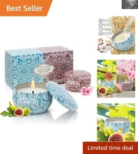 Long-Lasting Soy Wax Candle Set - Stress Relief Gift for Women, 12-hour Burn