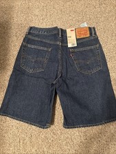Levi s 550 Jeans Shorts Blue Denim Red Tab Relaxed Fit Size 33 Waist, New