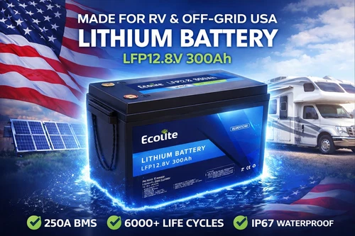 ECOLITE 12V 300Ah Lithium Battery Solar Mini Iron Phosphate Core RV Camping Van