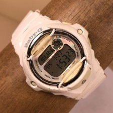 Casio Baby-G Women BG-169R Sport White Rubber Quartz Digital 42mm Watch 7 3/4"