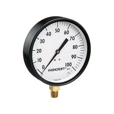 Ashcroft 45W1000 H 02L Xzg 60 Pressure Gauge, 0 To 60 Psi, 4 1/2 In Dial, 1/4