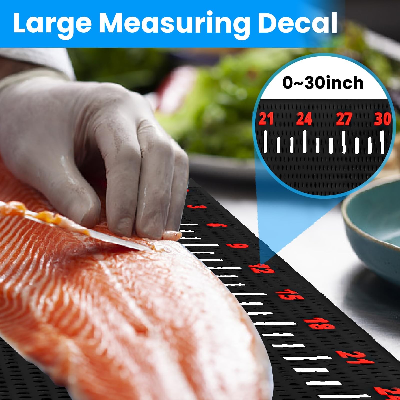 Fish Cleaning Mat, 32 inch Large Fish Fillet Mat with Ruler NonSlip Portable ...