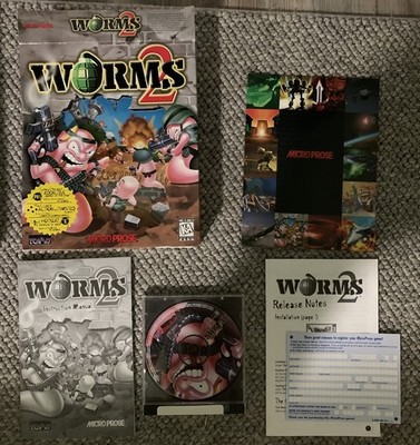 Worms 2 (PC, 1998) Complete in Big Box Manual Disc Release Notes