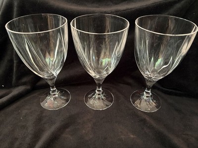 Mikasa Impression Swirl Optic Crystal 16oz  Iced Tea Goblet Set Of 3 mint Lot