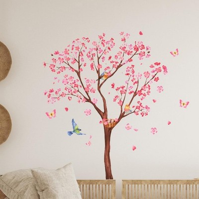 DIY Wandbild mit Vögeln und Blumen, Wandbild mit Baum in