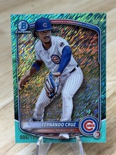 Fernando Cruz 2025 Bowman Chrome Prospect #BCP-110 Aqua Shimmer /125