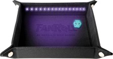 FanRoll Black Light Dice Tray w/ UV Glow D20   Folding Velvet RPG Dice Mat