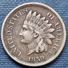 1859 Indian Head Cent 1c XF First Year #100340