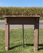 Antique Fireplace Mantel Surround (53x54.25) Architectural Salvage, Rustic, A159