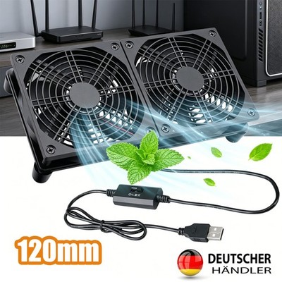 Doppel Lüfter PC Ventilator lüfter 120 mm Leise PC Gehäuselüfter Fan 12V USB 5V