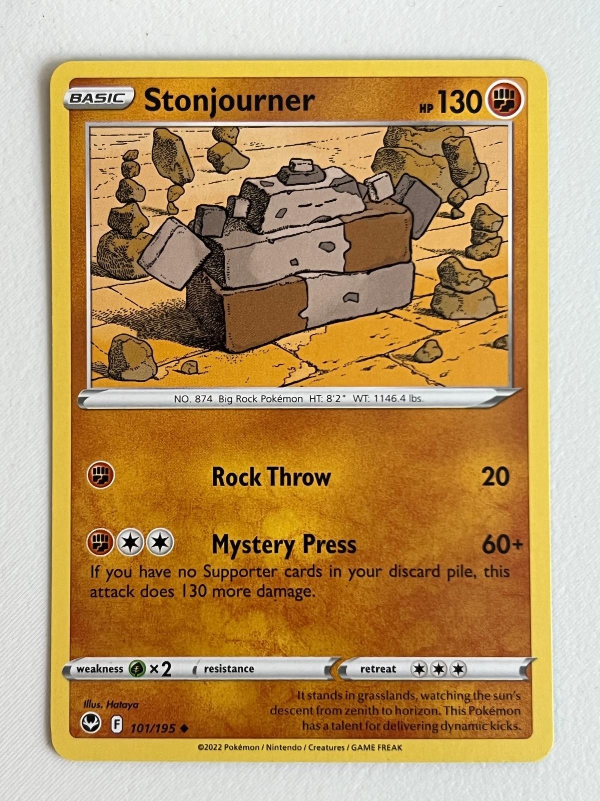 Stonjourner 101/195 Uncommon Silver Tempest Pokemon Near Mint