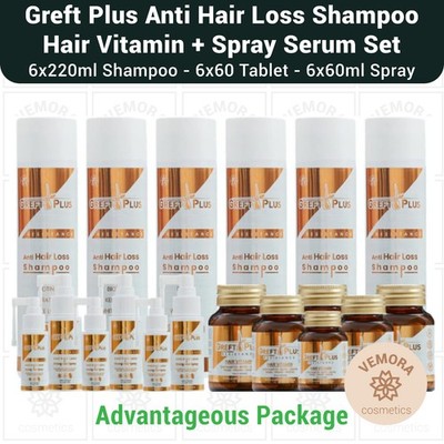 Greft Plus  Anti Hair Loss Hair Set (Shampoo + Hair Vitamin + Serum) Set - 6 LOT