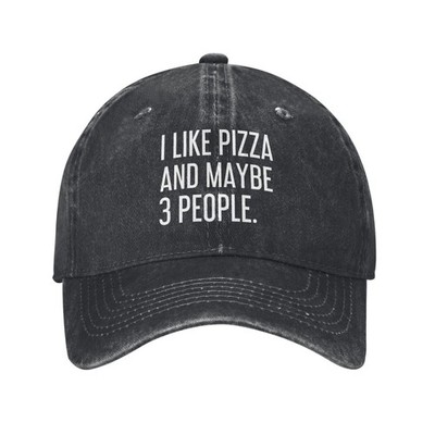 I Like Pizza And Maybe 3 People Printed unisex Adjustable baseball cap sun cap
