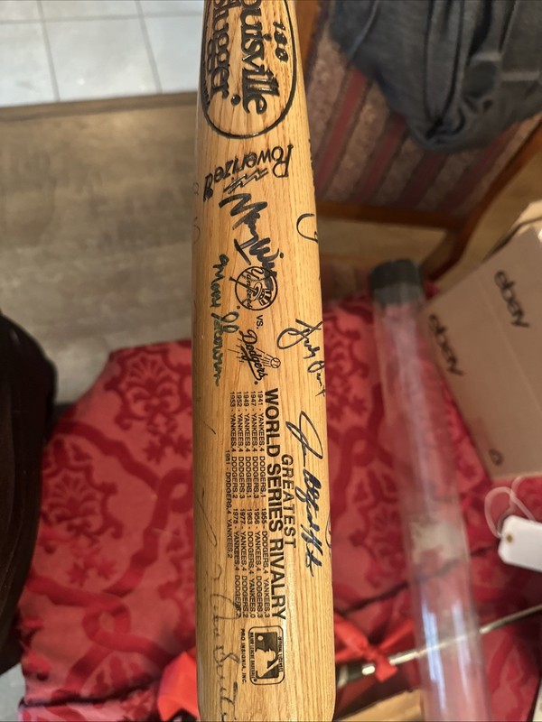 New York Yankees Dodgers Autograph Signed Bat BY MANU Auto Snider Rizzuto Berra