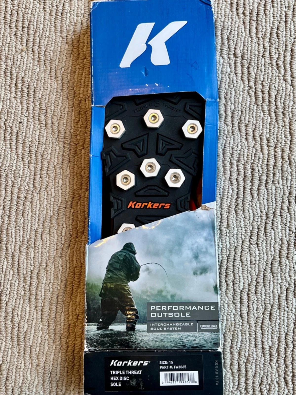 Korkers Omnitrax V3.0 Triple Threat™ Aluminum Hex Disc Soles Size 15 New in box