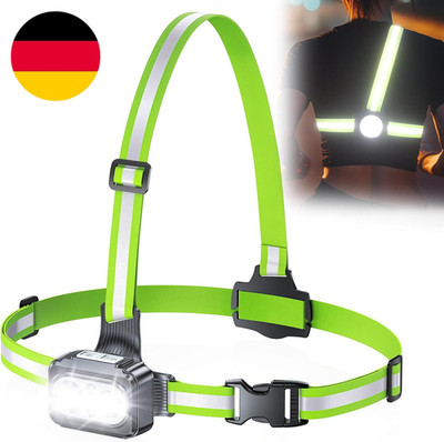 Lauflicht, 500 Lumen Lauflampe Joggen Mit Reflektoren, 7 Modi & 45° Verstellbare