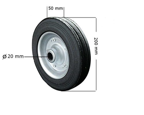 Winterhoff Stützrad 200x50 Mm Vollgummi - Ersatzrad Für Anhänger & Trailer