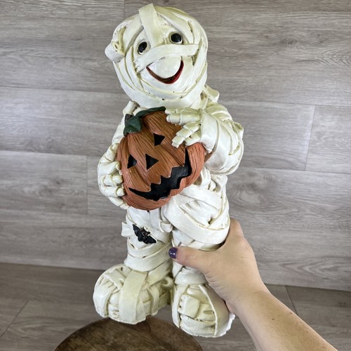 Statuina vintage grande Halloween mamma felice e zucca gesso veranda alta 16" - Foto 12 di 15