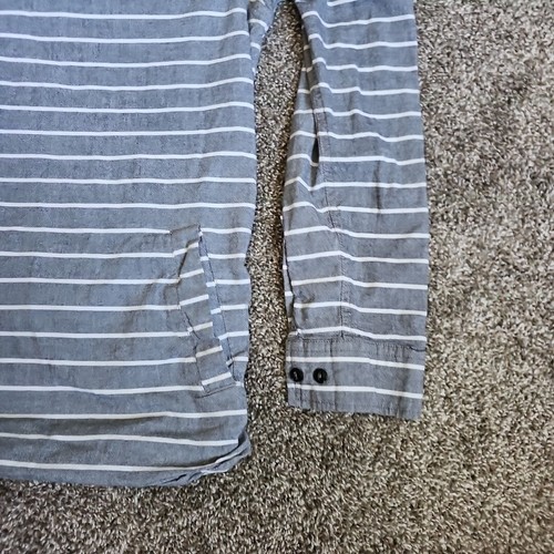 Rip Curl Gray and White Striped Size Medium Hooded Midweight Sweatshirt - Picture 4 of 11