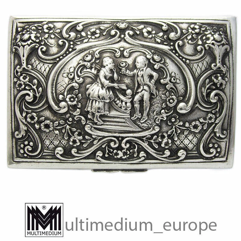 Silber Schnupftabak Dose Jugendstil Tabatiere Schatulle snuff box - Bild 2 von 4