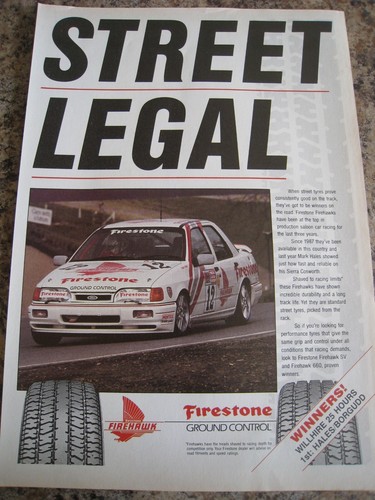 STREET LEGAL FIRESTONE GROUND CONTROL FIREHAWK SIERRA COS 2002 ADVERT A4 FILE 48